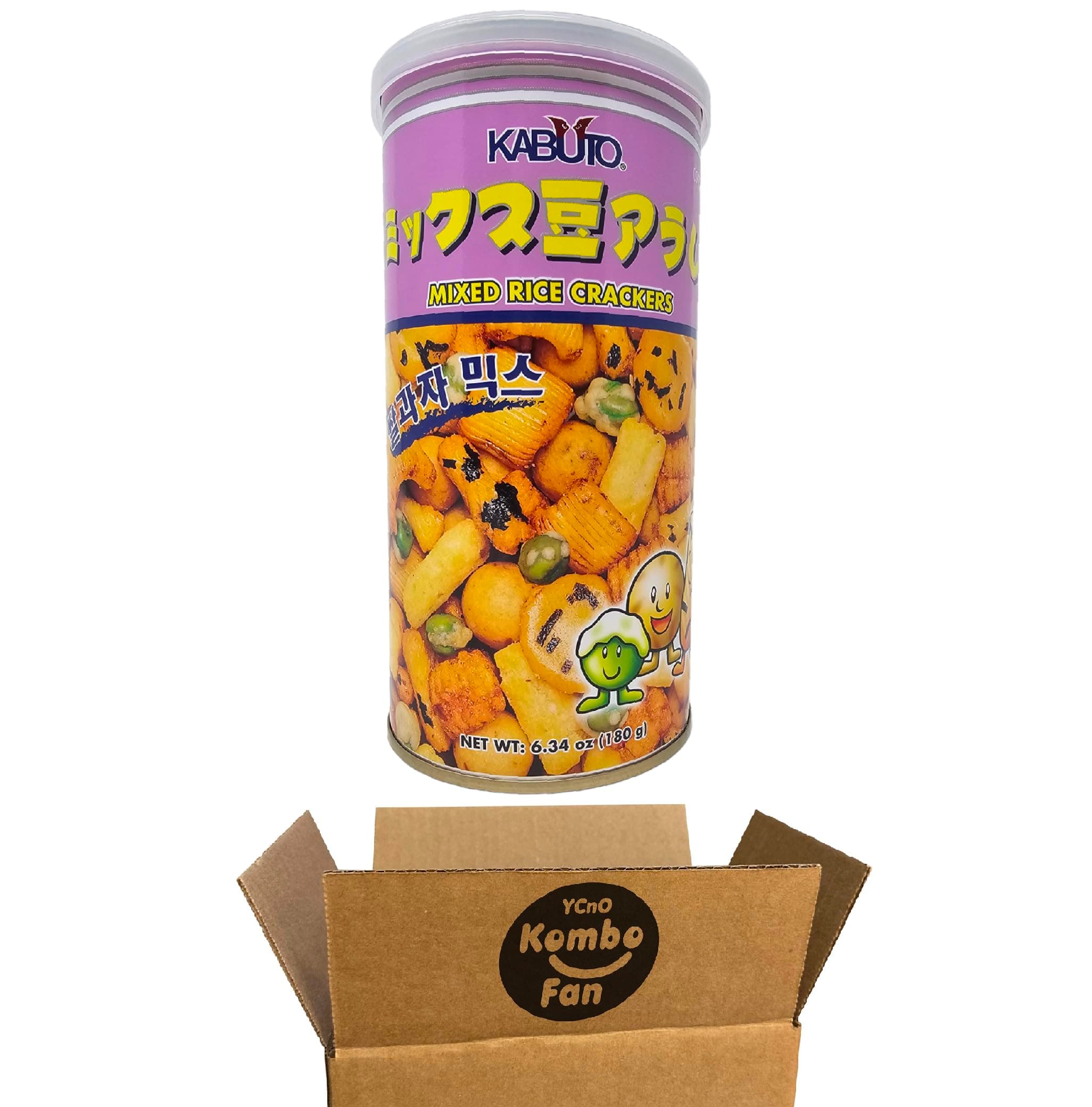 snacks Mixed (Rice Crackers, Coated Green Peas, Coated Peanuts) Snacking - 6.34 oz(180g) Tin