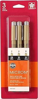 SAKURA Pigma Micron Pens - Set of 3, Black 08, 10, 12
