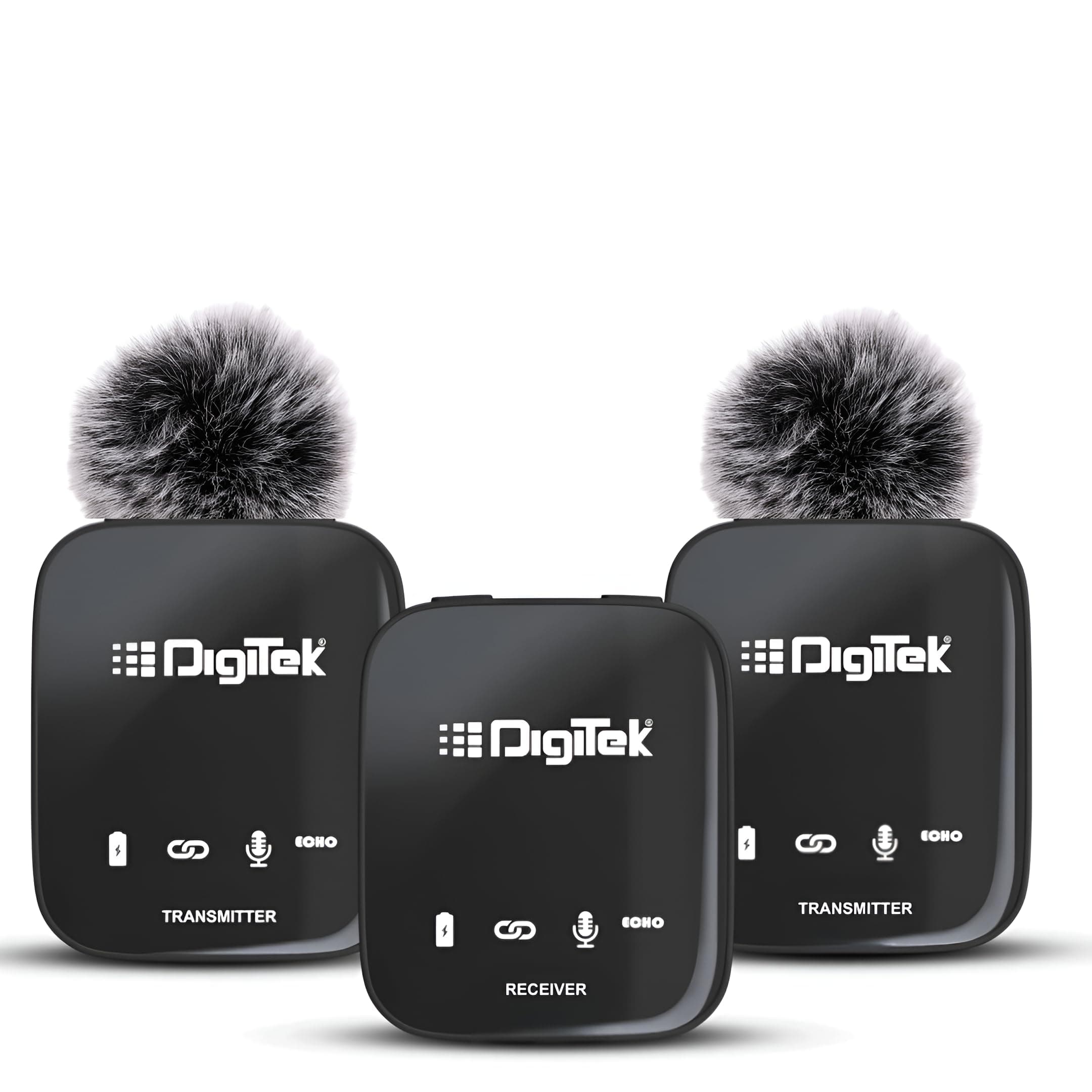 Digitek DWM 101 Wireless Microphone System with ANC Noise Reduction, 360° Sound Capture, Upto 12 Hrs Working Time, for DSLR Camera, Android & iOS Smartphones, Seamless Audio Recording
