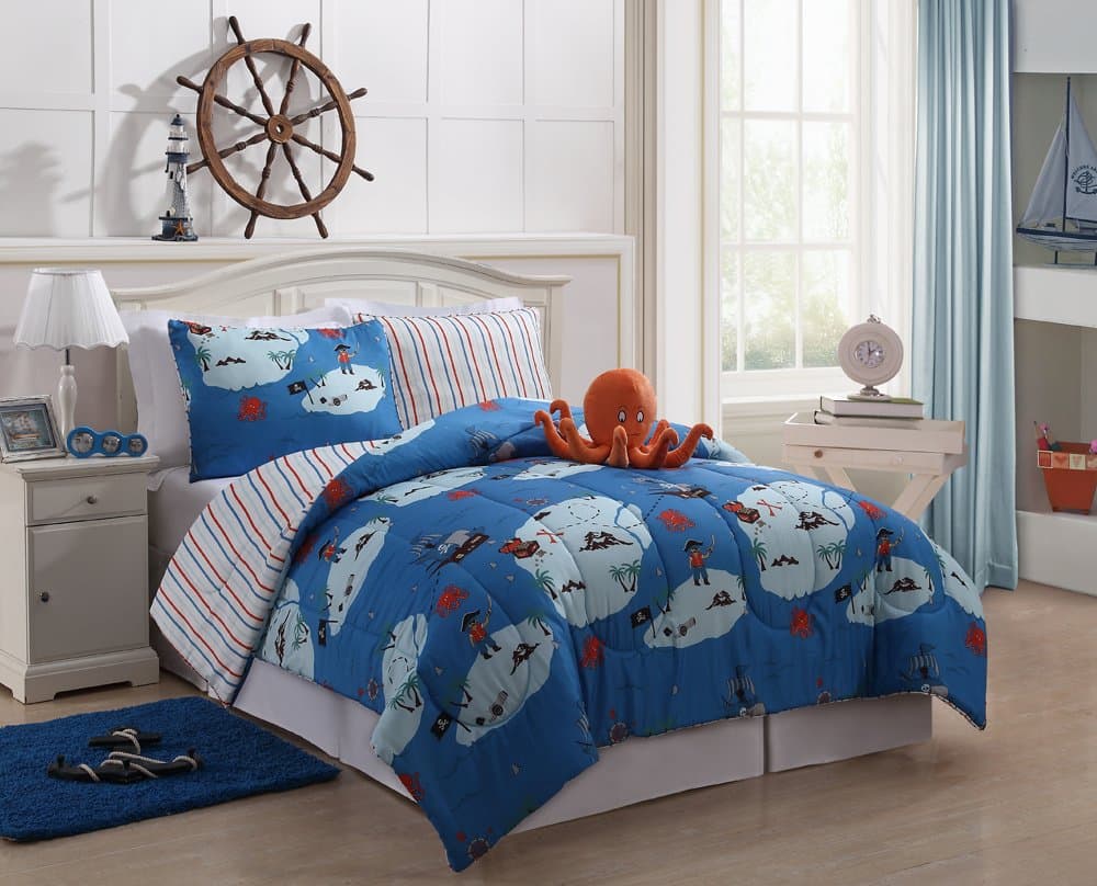 VCNY Jack 4-Piece Reversible Comforter Mini Set, Full