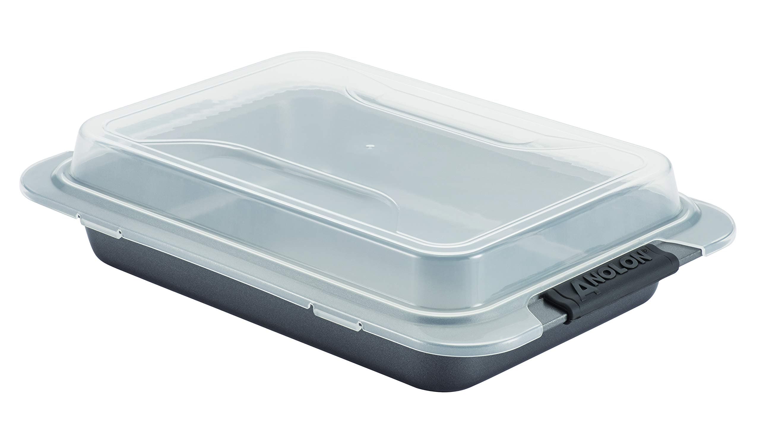 Anolon Advanced Nonstick Baking Pan With Lid / Nonstick Cake Pan With Lid, Rectangle - 9 Inch x 13 Inch, Gray