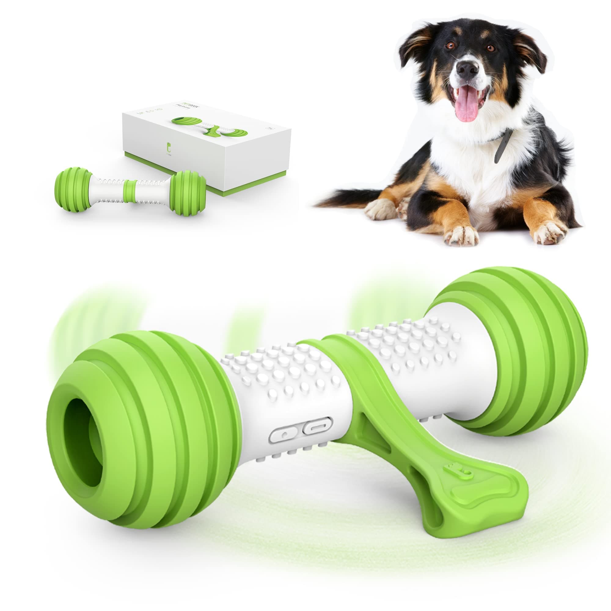 PETGEEK Automatic Interactive Dog Bone, Moving Dog Toy Bone for Indoor Boredom, Electronic Dog Chase Toys for Medium/Large Dog USB Rechargeable Safe Material PC & TPU
