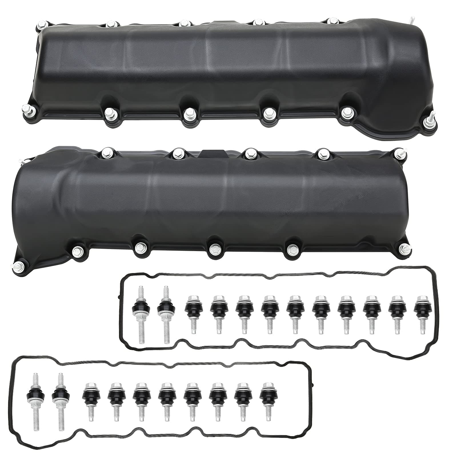 Left and Right Side Valve Cover Set with Gaskte and Bolt Compatible with 1999-2007 Dodge Ram 1500 Durango Dakot Jeep Commander Grand Cherokee 4.7L V8 Replace 53021828AA 53021829AD