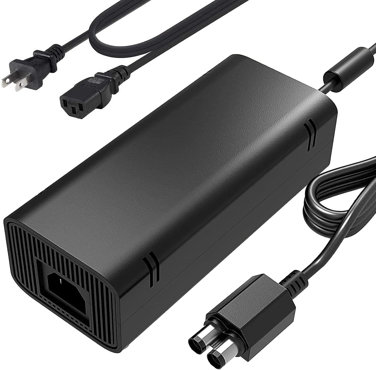 [Updated Version] Power Supply Charger Cord for Xbox 360 Slim Auto Voltage (Black) (UK Version)
