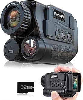 GeowFiiTech Night Vision Monocular, 4K Infrared Digital Night Vision Goggles with 850nm IR, 40M Photo & 4K Video, 984FT Range, 8X Zoom, Rechargeable Battery, 32GB Card for Hunting Camping Adventure
