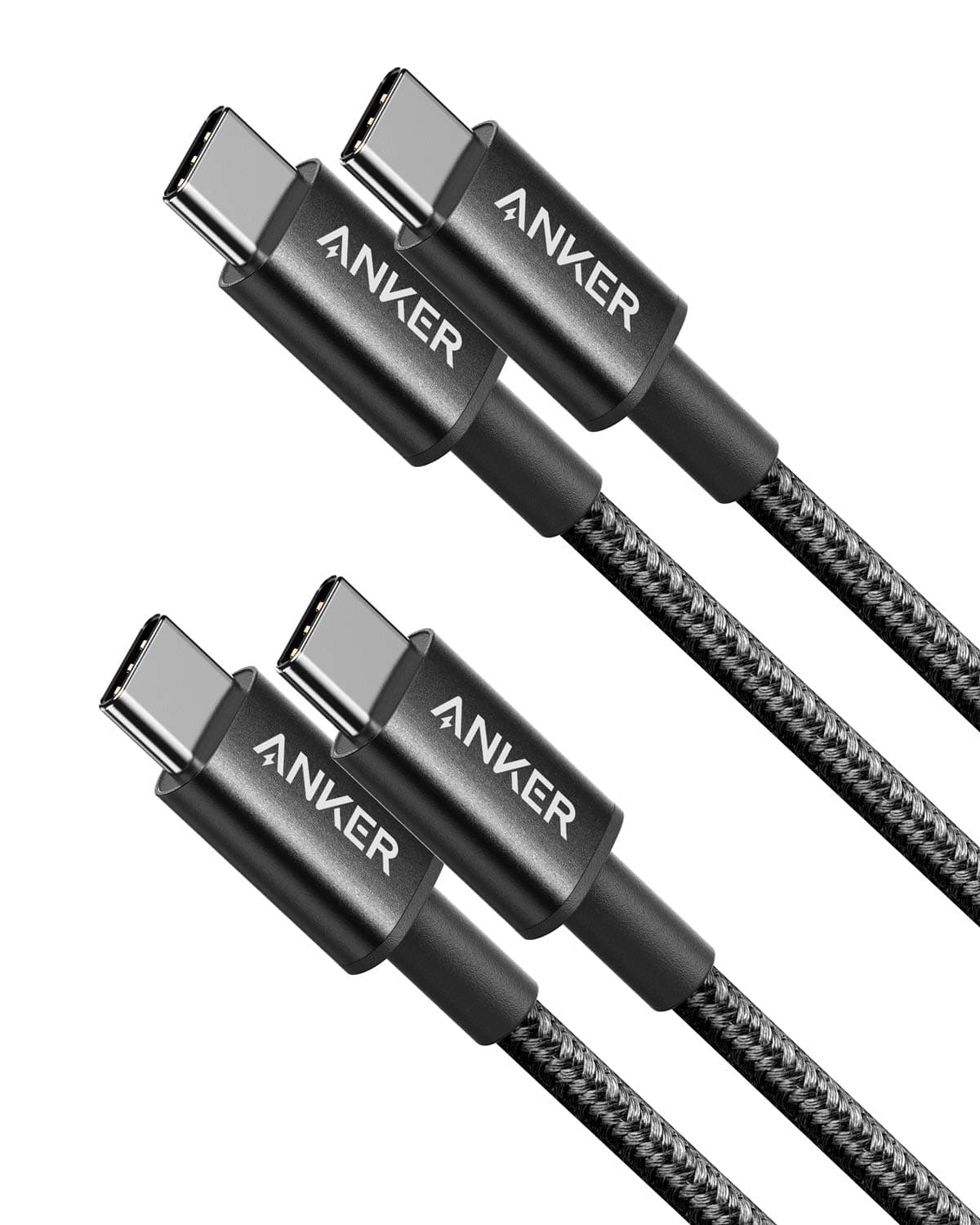 Anker USB C to USB C Cable, Type-C 60W Fast Charging Cable (3ft, 2 Pack) for iPhone 16 Series, iPad Mini 6 and More (Black)