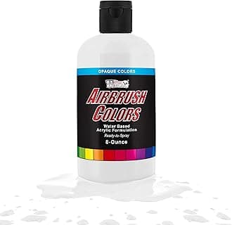 Opaque White Acrylic Special Effects Airbrush Paint - 8oz Ready to Spray Air Brush Paint for Nails, Models, Fabric - Water-Based Air Brush Painting