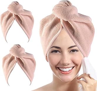 - YoulerTex Microfiber Hair Towel Hairs Wrap: 2 Pack 10X26 Hair Dryer Towels for Women Absorbent Turban Twist Drying Shower Cap Curly Hairs Products for Hair's Care Accessories (Beige)