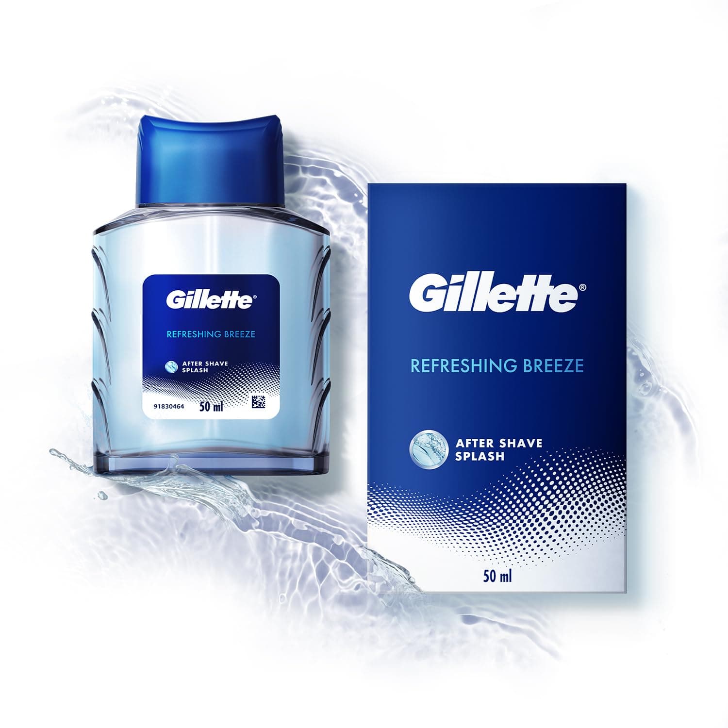 Procter & Gamble Liquid Gillette After Shave Splash Refreshing Breeze 50Ml, White, Gel, Men.