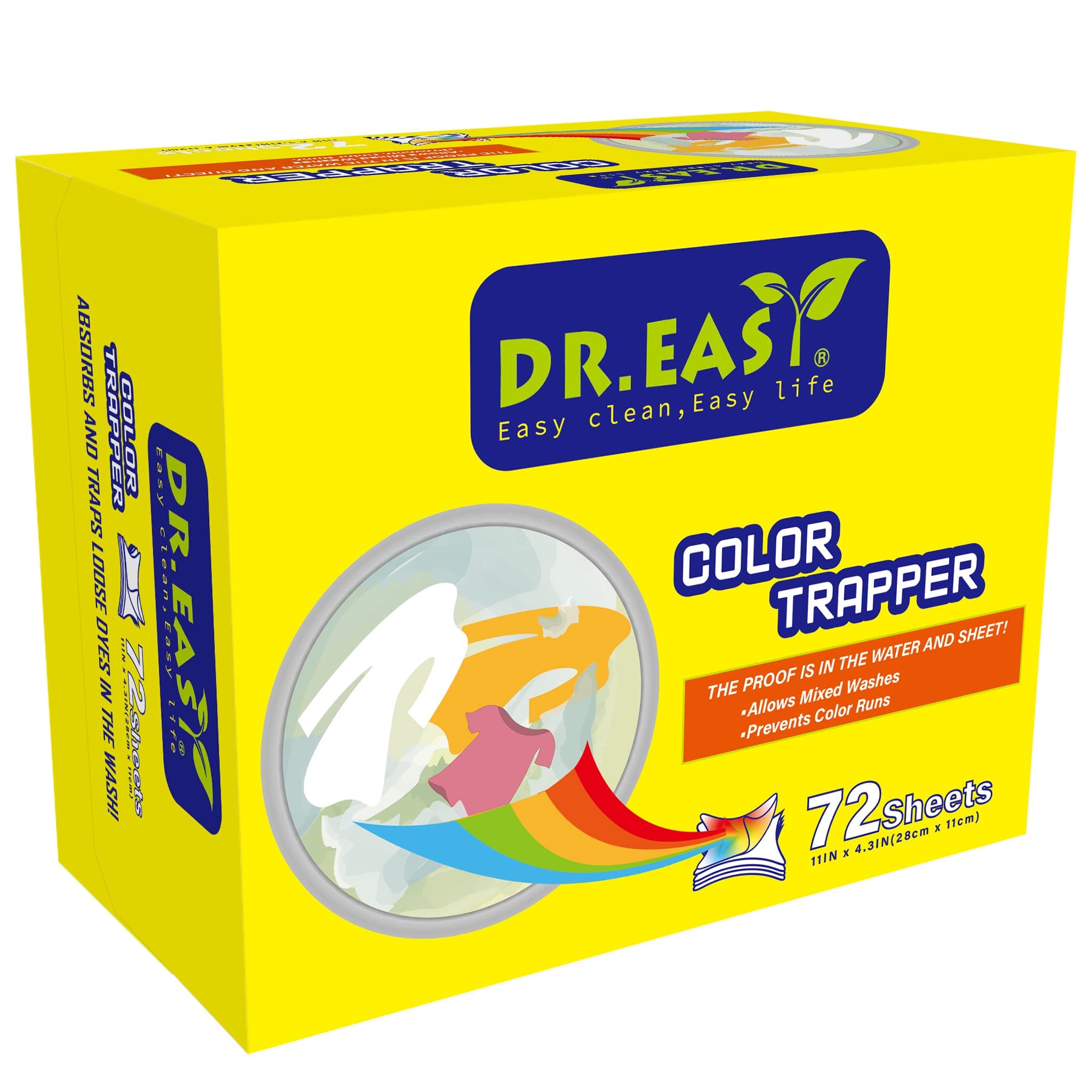 DR.EASY 72Ct Color Trapper sheets for Laundry