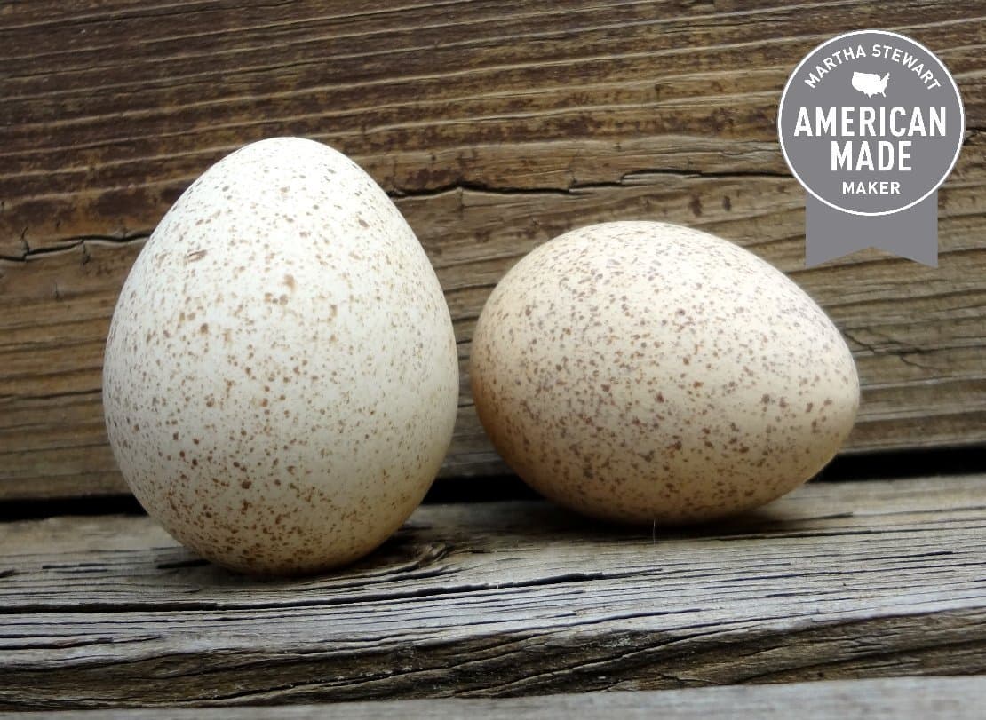 Two Clean, Empty Turkey Eggshells. Part of the Martha Stewart American Made Market