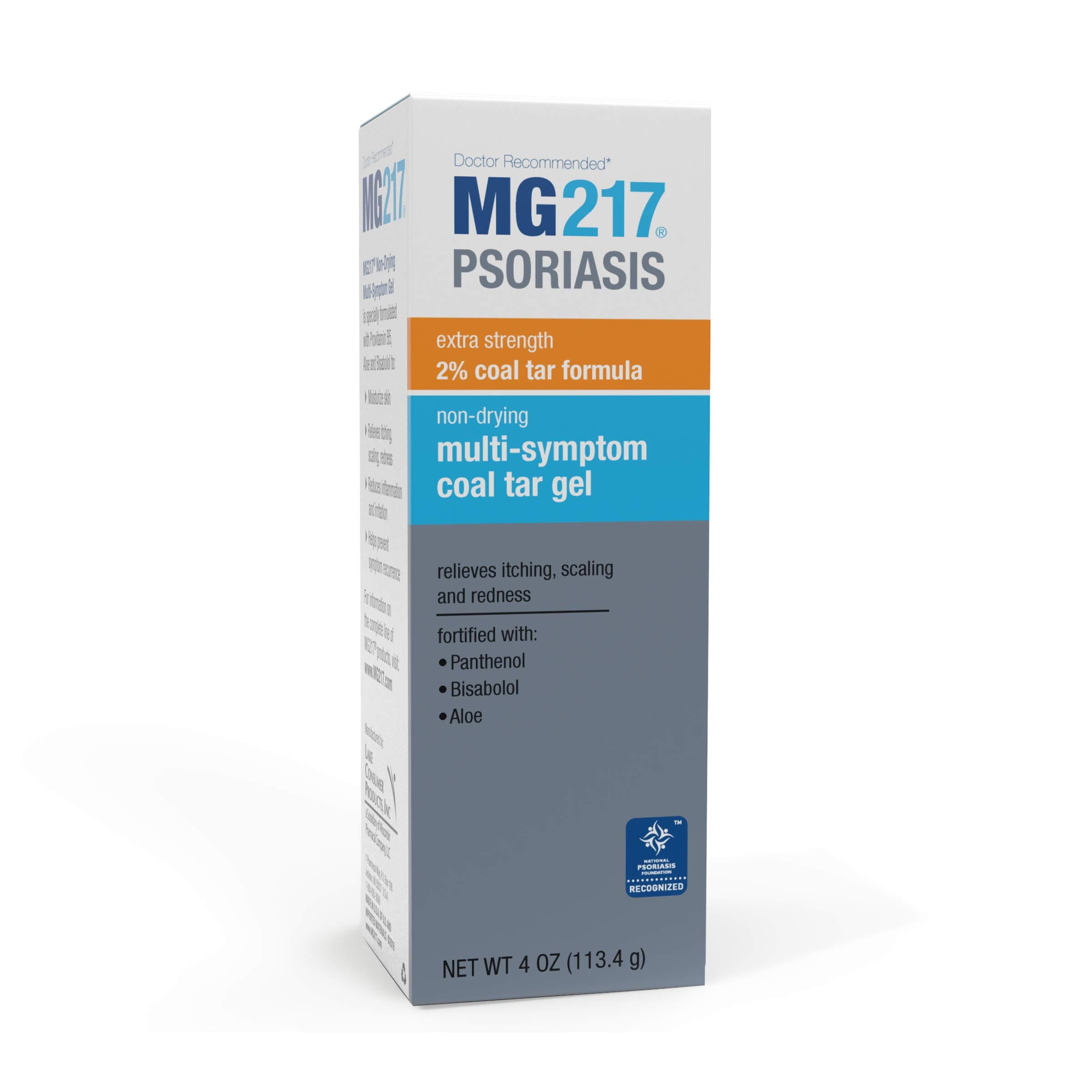 MG217 2% Coal Tar Psoriasis Gel, Non-Drying Multi-Symptom Treatment - 4 oz Tube