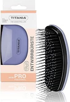 Titania Germany Black & Blue Detangling Hair Brush - Ergonomic Dry & Wet Hair Detangler with Bio Tech Bristles For Smooth Shiny Finish - Best For Straight, Curly & Fine Natural Hair, Extensions & Wigs
