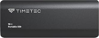 Timetec 256GB Portable External SSD USB3.2 Gen2 Type C Up to 560MB/s Ultra-Light Aluminum Mini External Solid State Drive with USB C to A Cable/USB A to C adapter for Desktops/Laptop/Mac/Mobile- Black