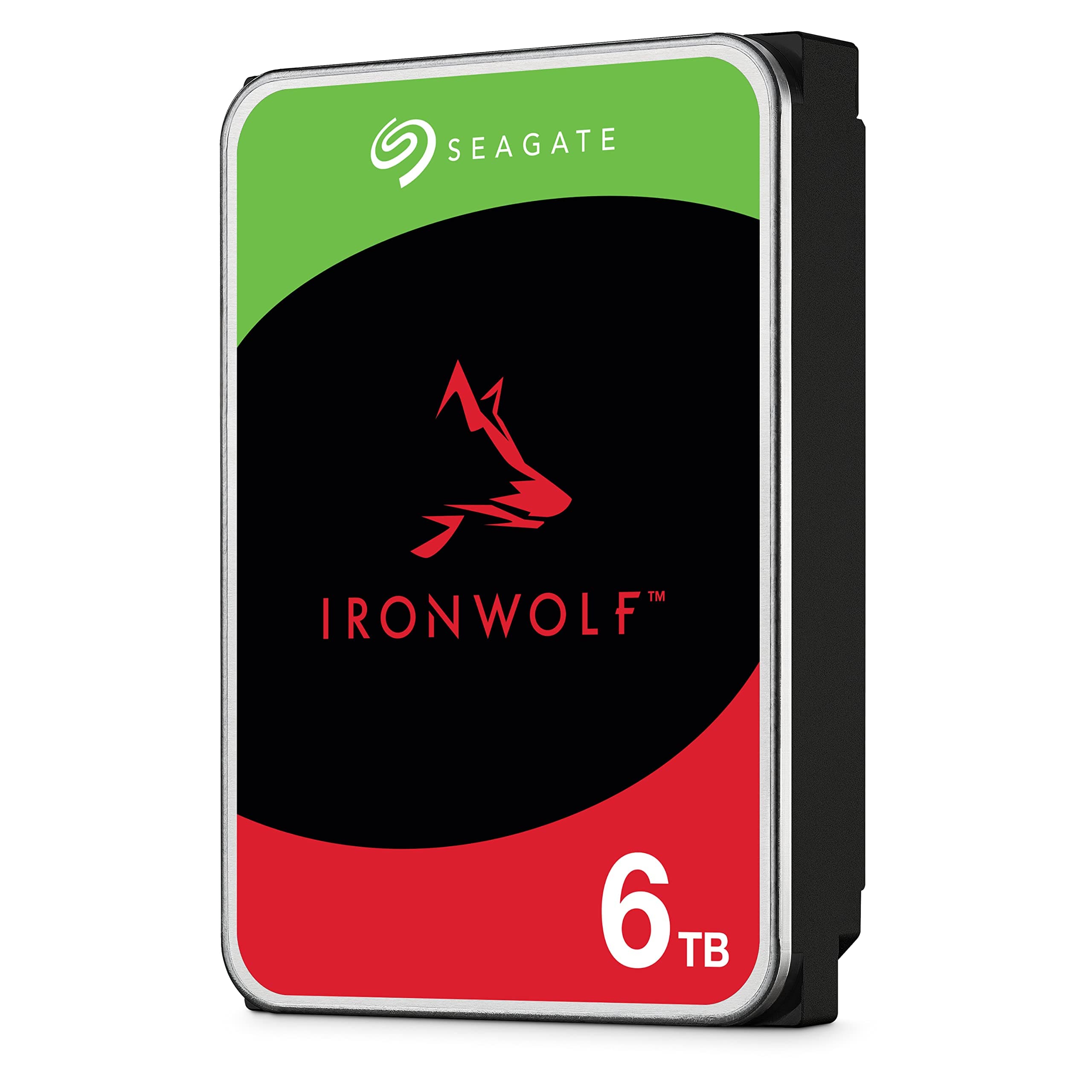 IronWolf, 6 TB internal Hard Drive, NAS HDD, 3.5 Inch, 5400 U/Min, CMR, 64 MB Cache, SATA 6 GB/s, 3 Years Rescue Service, Modellnr.: ST6000VN006