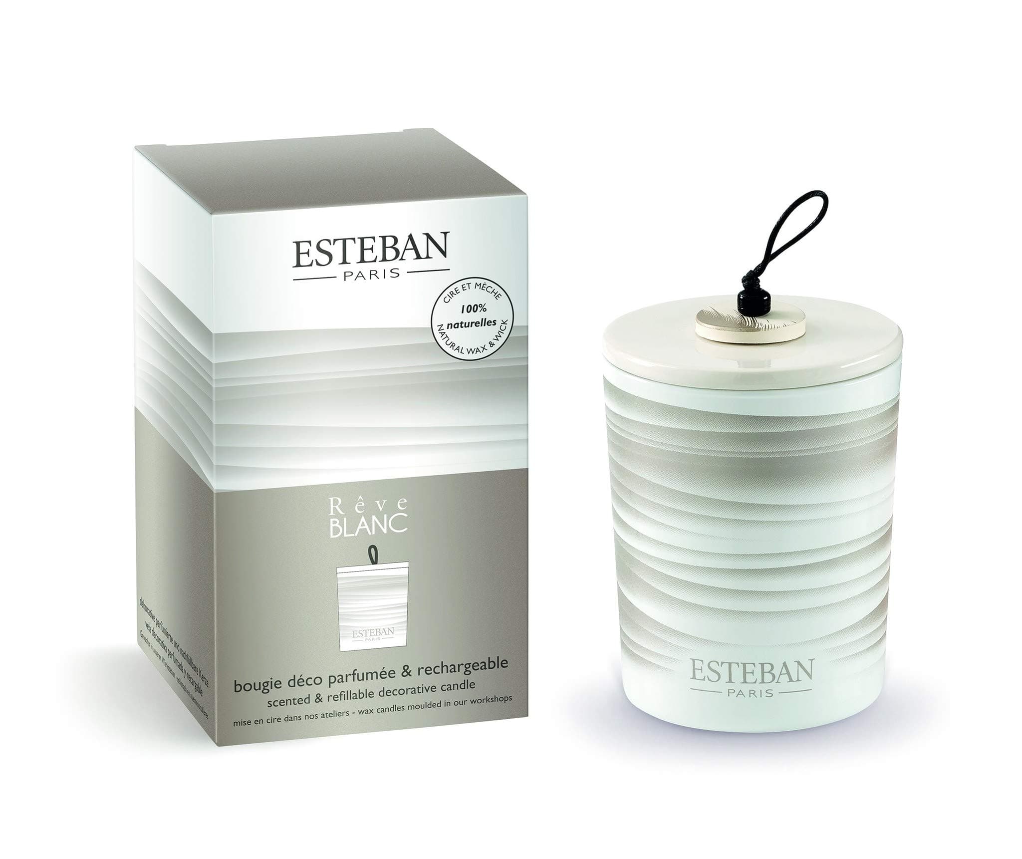 Esteban Reve Blanc Decorative Scented Candle Refillable 170 gm