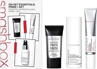 On-Set Essentials: Prime + Set Makeup | Trio of Essentials Gift Set Including Primers + Setting Spray for On The Go