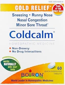 Coldcalm Cold Relief Medicine, 60 Tablets (Pack of 3). Quick-Dissolvin for Sneezing, Runny Nose, Nasal Congestion and Minor Sore Throat. Non-drowsy Cold Medicine, Natural Active Ingredients