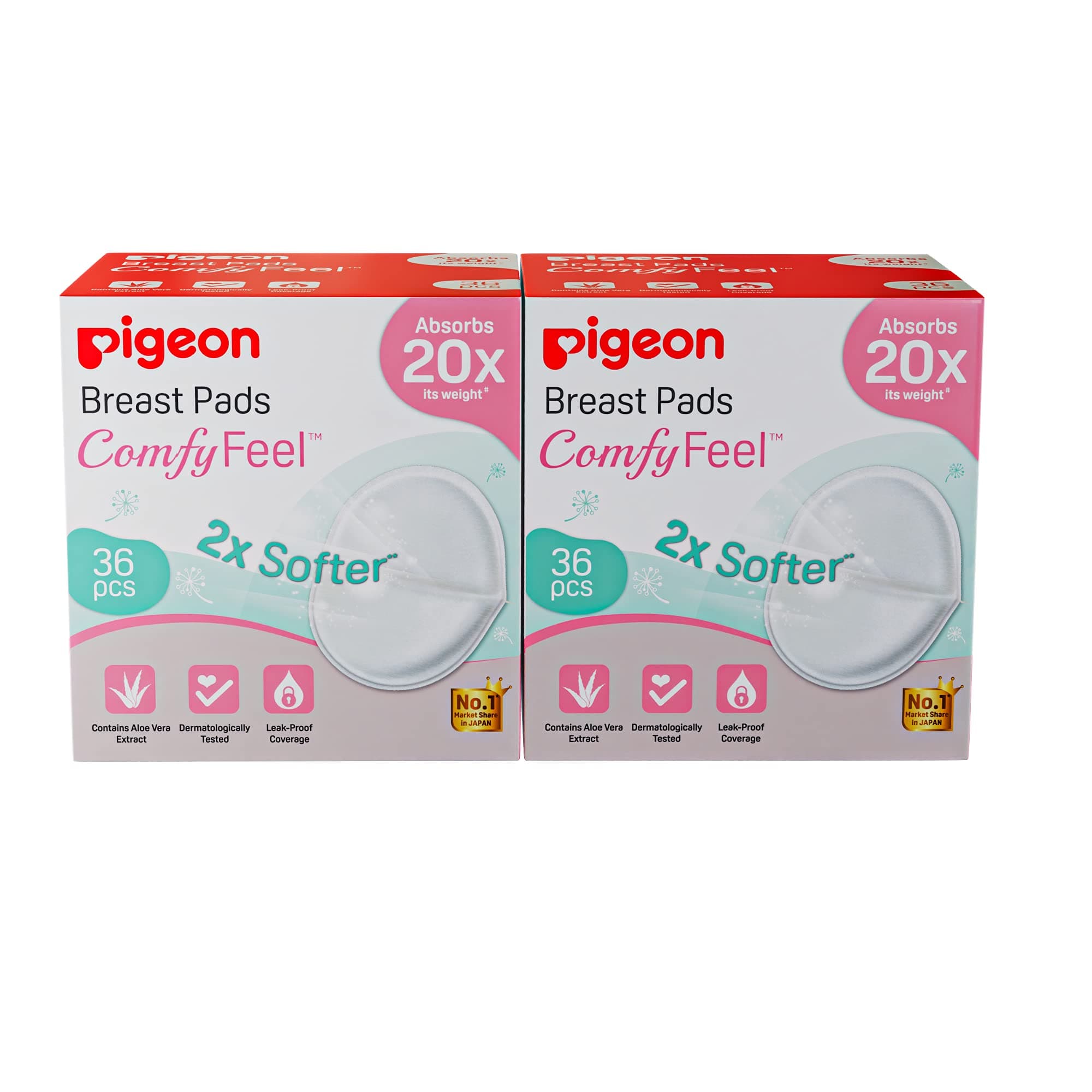 PigeonBreast Pads Comfy Feel -36 PCS Combo