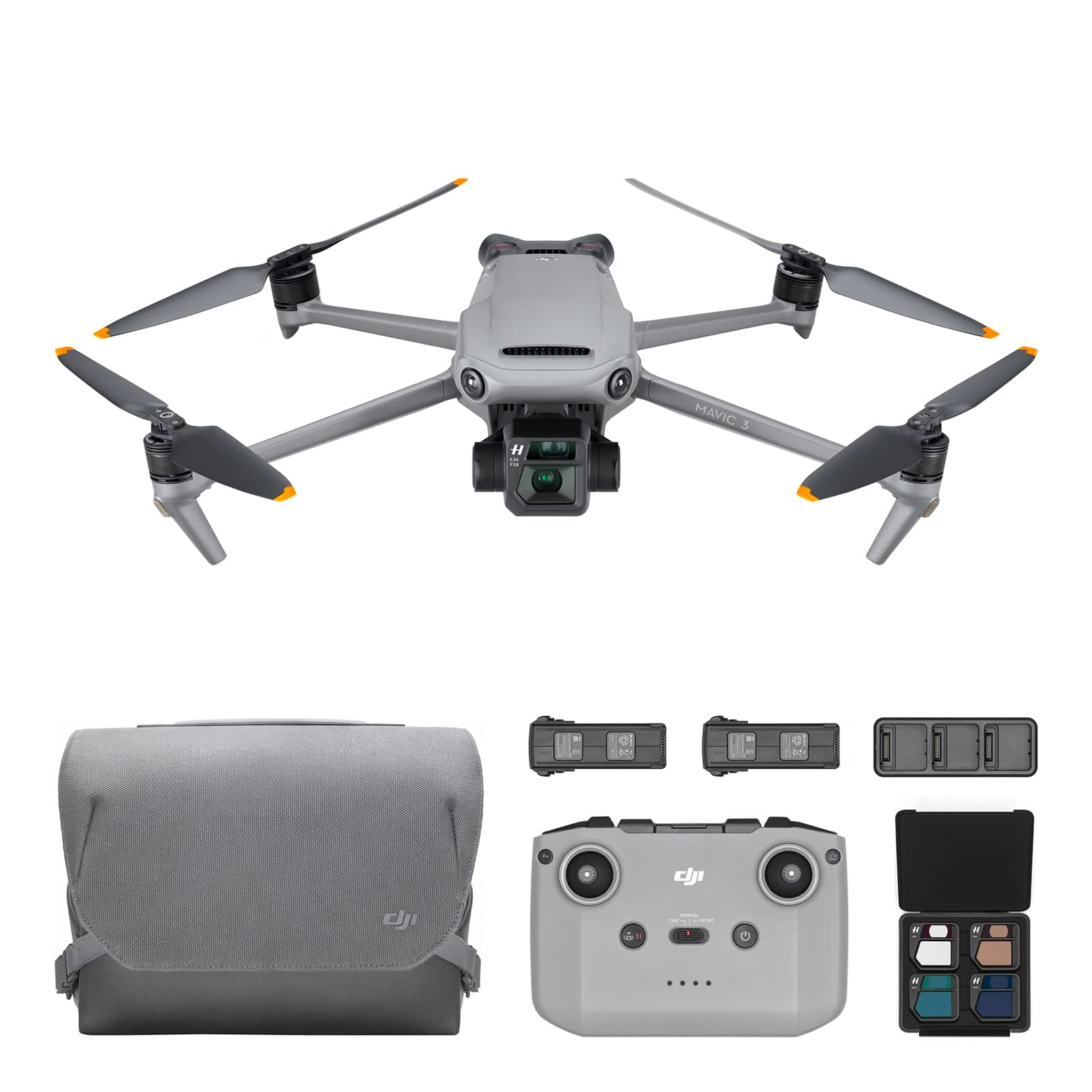DJI Mavic 3 Fly More Combo Camera Drone with CMOS Hasselblad Camera, 5.1K Video, Obstacle Sensing, 46-Min Flight, Advanced Auto Return, MOIAT Certified - UAE Version with Official Warranty Support