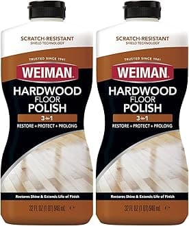 Weiman Wood Floor Polish and Restorer 32 Ounce (2 Pack) - High-Traffic Hardwood Floor, Natural Shine, Removes Scratches, Leaves Protective Layer