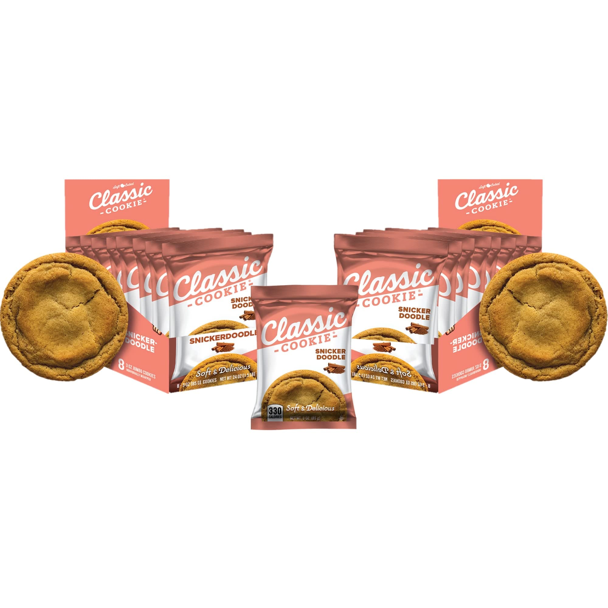 Classic Cookie Soft Baked Snickerdoodle Cookies, 2 Boxes, 16 Individually Wrapped Cookies