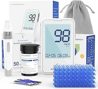 G-425-2 Blood Glucose Monitor Kit, 50 Test Strips and 50 Lancets, Blood Sugar Test Kit with Lancing Device, Diabetes Testing Kit No Coding,Glucose Meter for Home Use