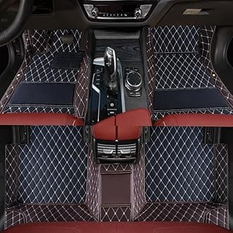 Custom Personalized Floor Mats for Cars，Luxury Full Coverage All Weather Car Floor Mats，Anti-Slip Leather Car Mat Set ，Custom Floor Mats for 99% of Cars, Trucks & SUVs (3D Brown and Black)