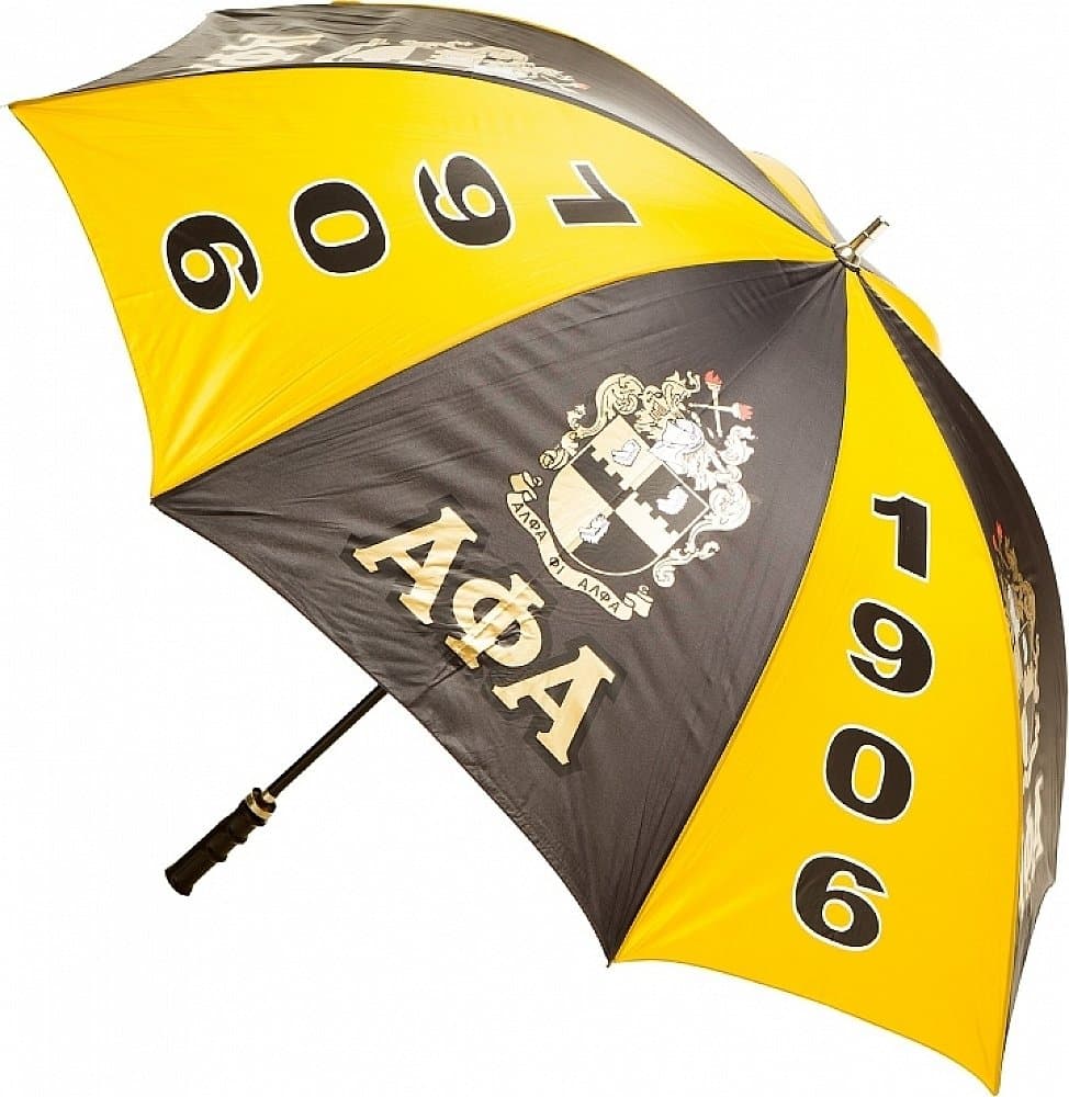 Alpha Phi Alpha 8 Panel Print Jumbo Umbrella [Black/Gold - 30"].