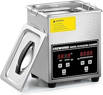 CREWORKS Professional Ultrasonic Cleaning Machine, Ultrasonic Machine with Heater & Timer, Digital Jewelry Ultrasonic Cleaner for Cleaning Denture Dental Oral Irrigator Parts Retainer Glasses, 1.8L