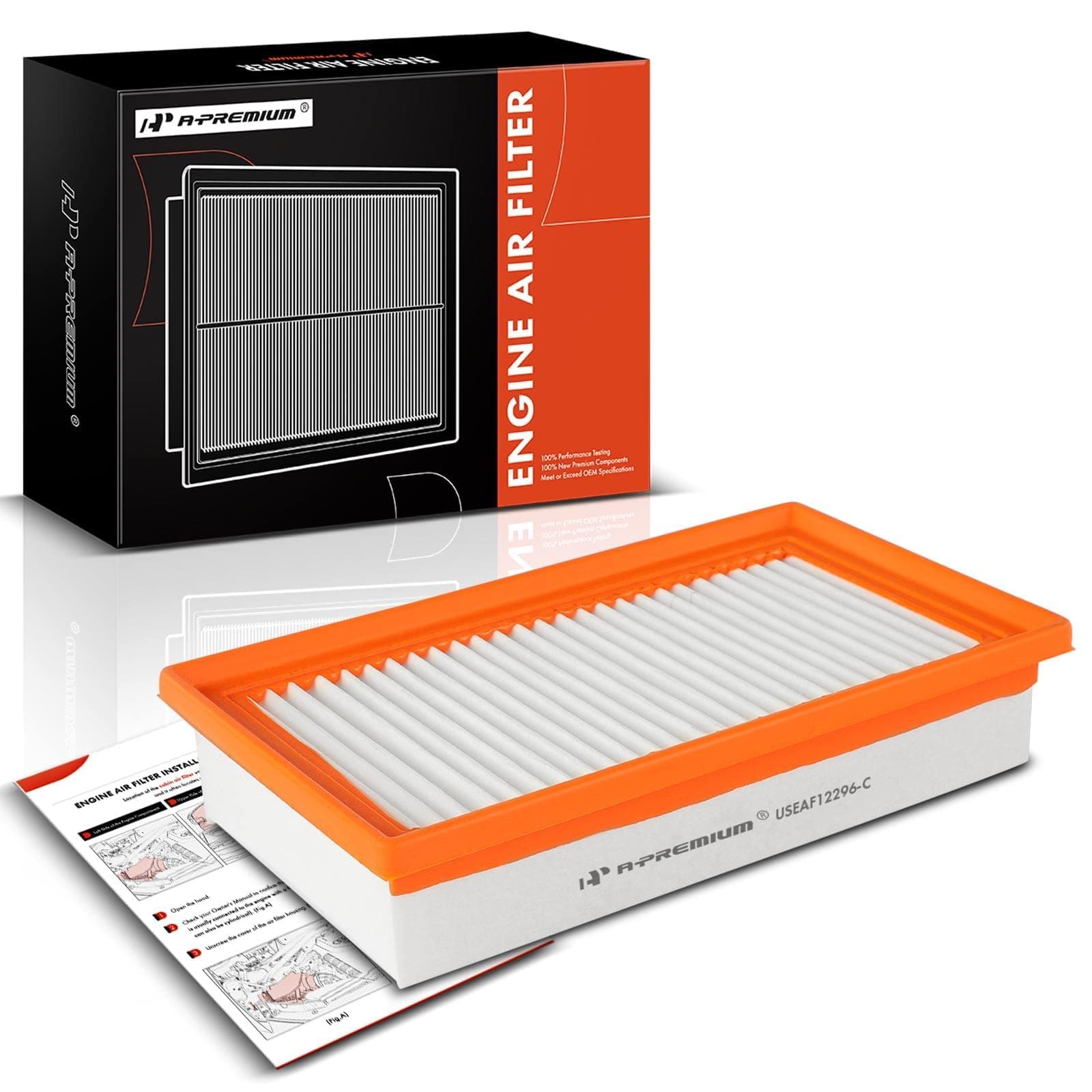 A-Premium Front Engine Air Filter Compatible with Hyundai Accent 2018-2022 & Kia Rio 2018-2023, 1.6L, Replace# 28113H9100, 281138100
