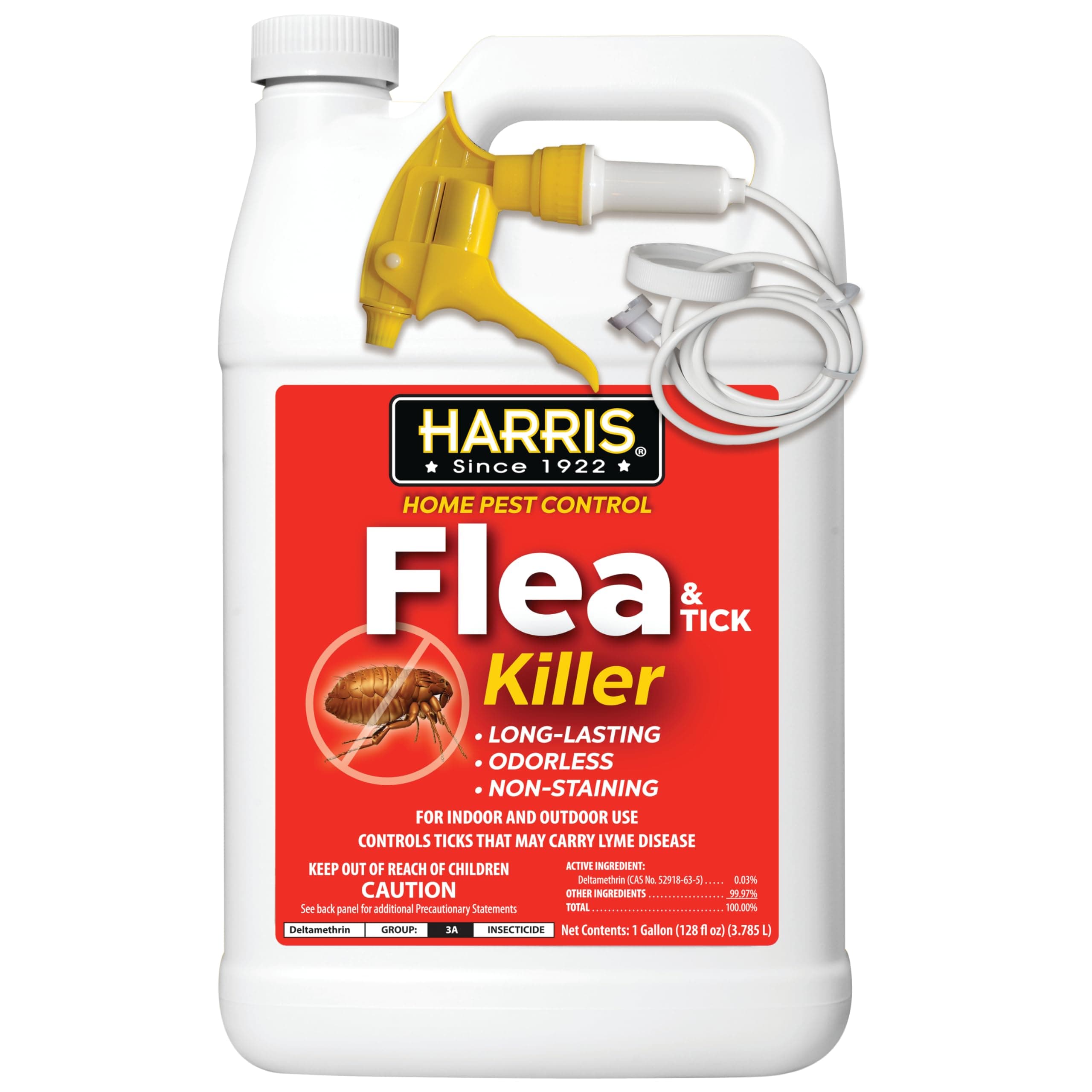 Flea and Tick Killer, Liquid Spray with Odorless and Non-Staining Extended Residual Kill Formula (Gallon)
