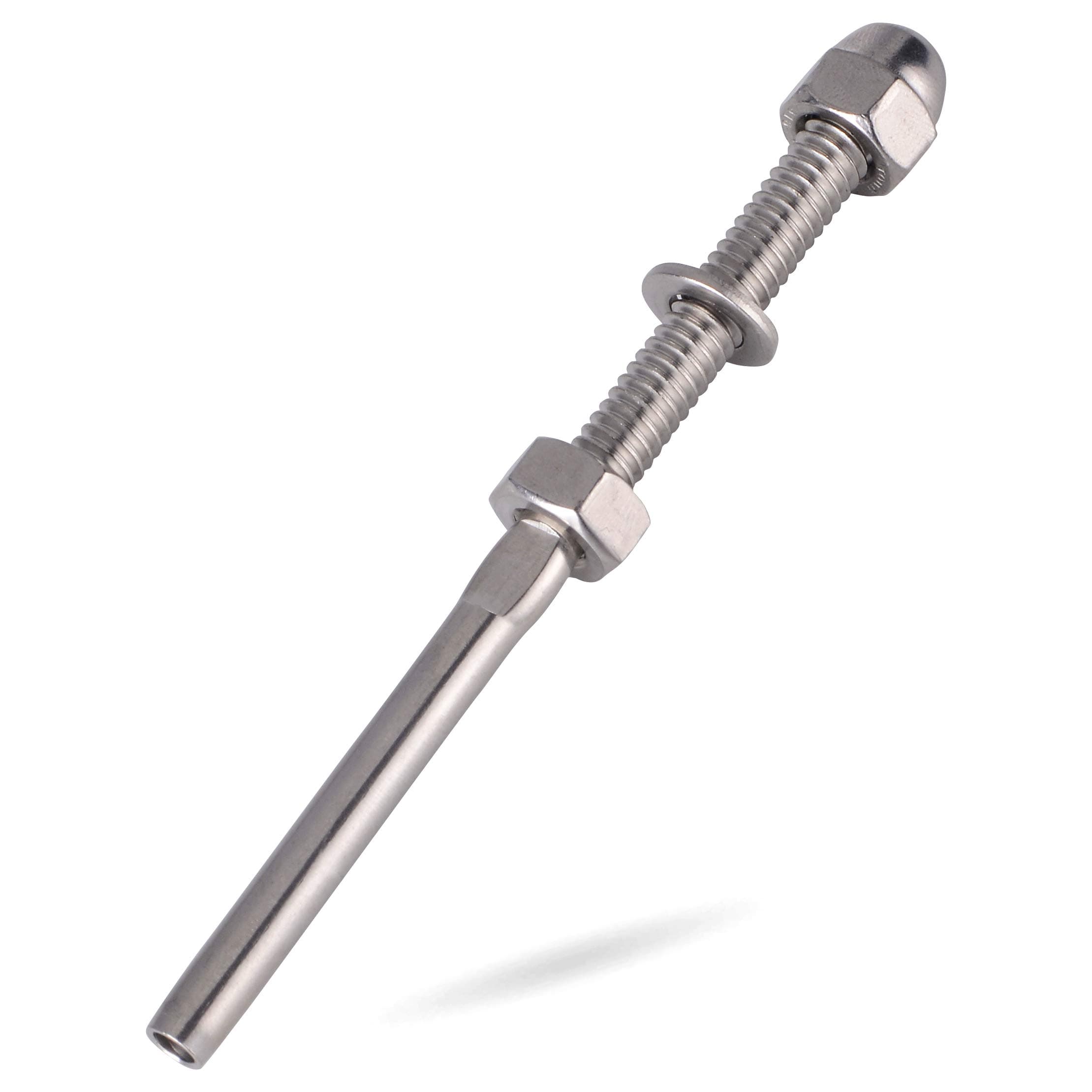 Senmit Threaded Terminal Stud End,for 1/8" Cable Deck Railing Hand Swage Stainless Steel T316 Marine Grade 10 Pack