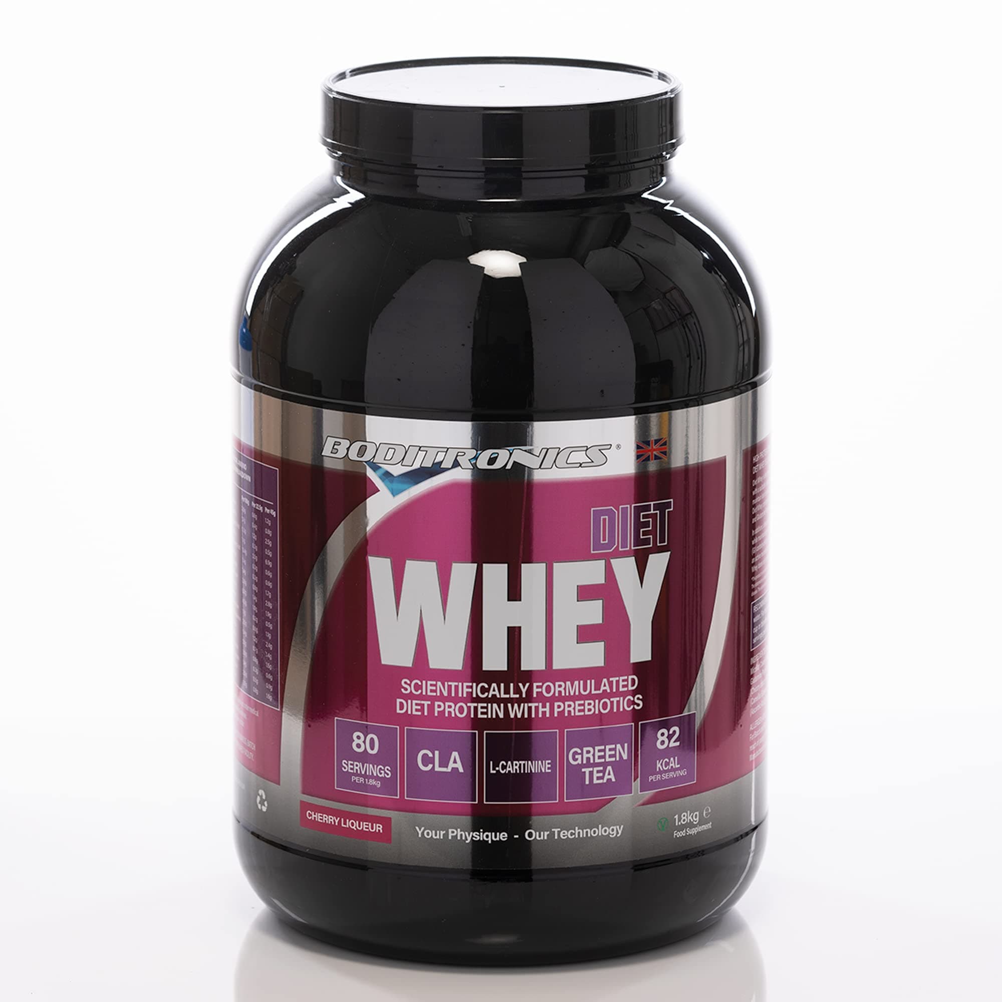 – Diet Whey Protein Powder with High Protein Blend and High doses of CLA, Vitamins C & E for Lean whey Protein Shake Powder (Cherry Liqueur, 1.8kg)