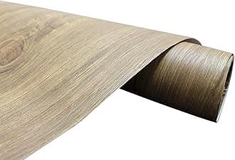 Elton Self Adhesive Vinyl Sheet Wall Paper Contact Paper with 3D Wood Grain Texture for Furniture Almirah Cupboard Door and DIY Renovation Projects Yellowish Brown Teak Wood Grain 2x8 Feet