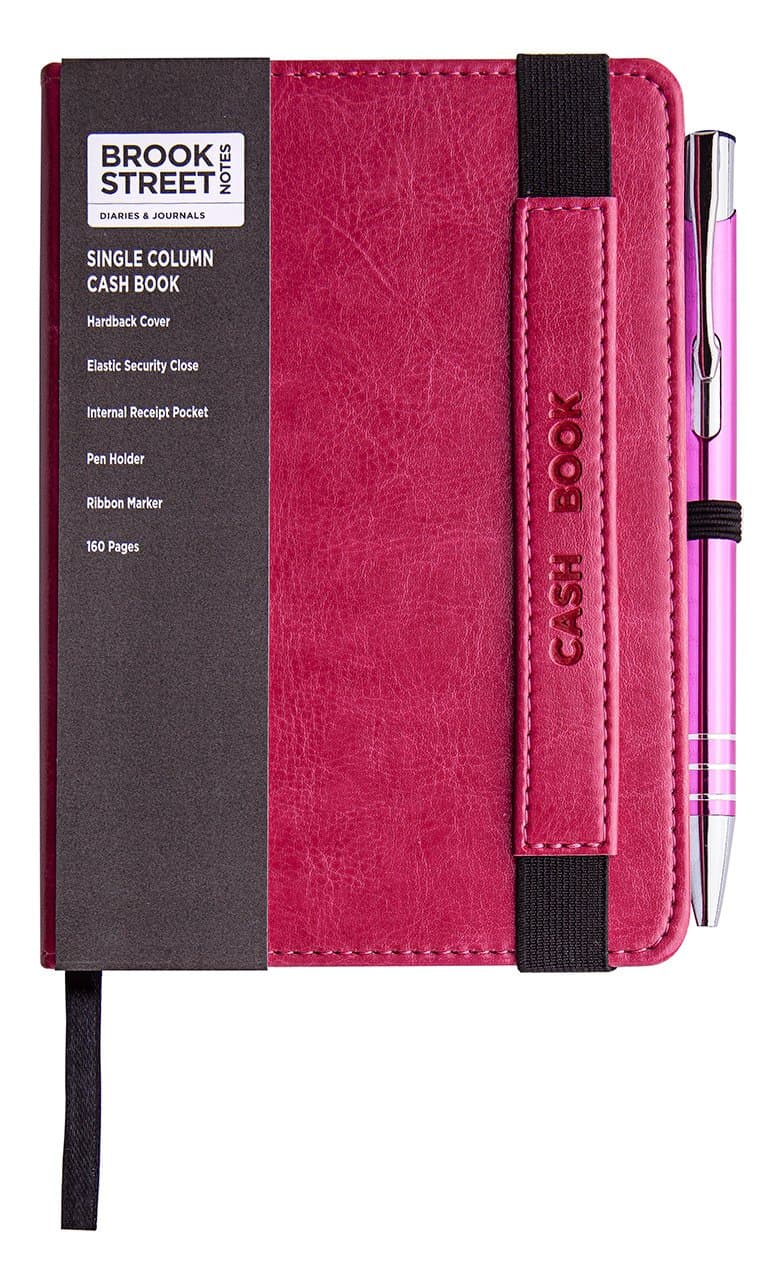 Cash Book A6 - Single Column (Pink)