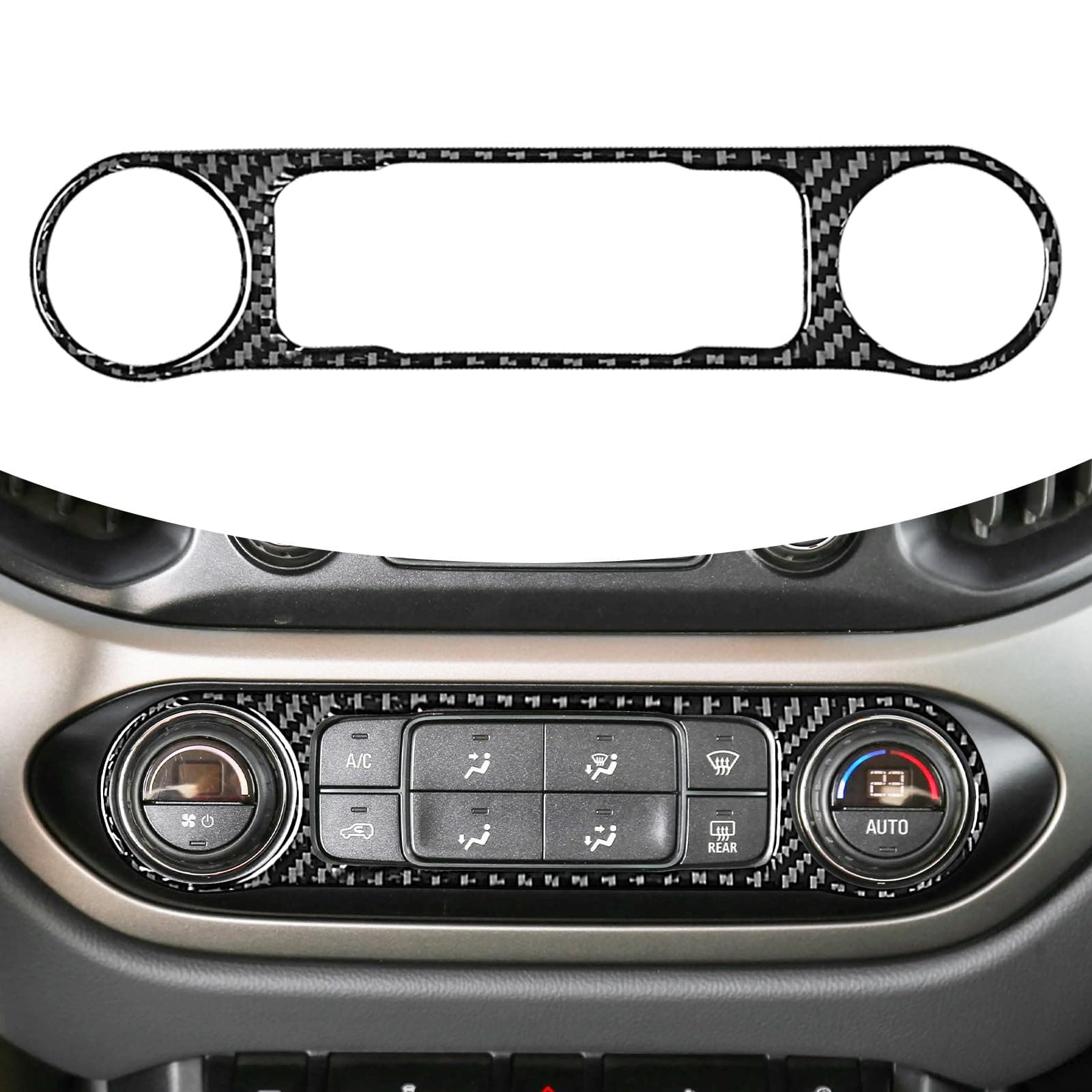 Compatible with Air Conditioner Switch Trim Panel,Real Carbon Fiber Protection Frame Sticker Interior Accessories Decoration for Chevrolet Colorado 2014-2023,for GMC Canyon 2014-2022