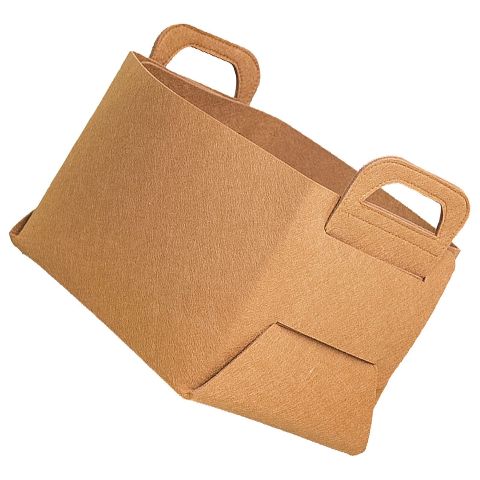 Felt Storage Box, Avoid Scratching Convenient Thickening Fashionable Foldable Felt Storage Basket with Handles for Office for Clothes (M)