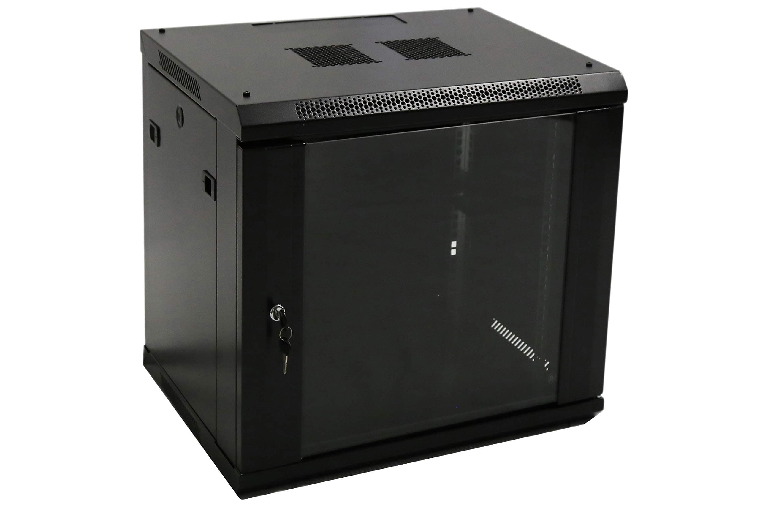 9U Professional Wall Mount Network Server Cabinet Enclosure 19-Inch Server Network Rack 16-Inches Deep Black (Fully Assembled)
