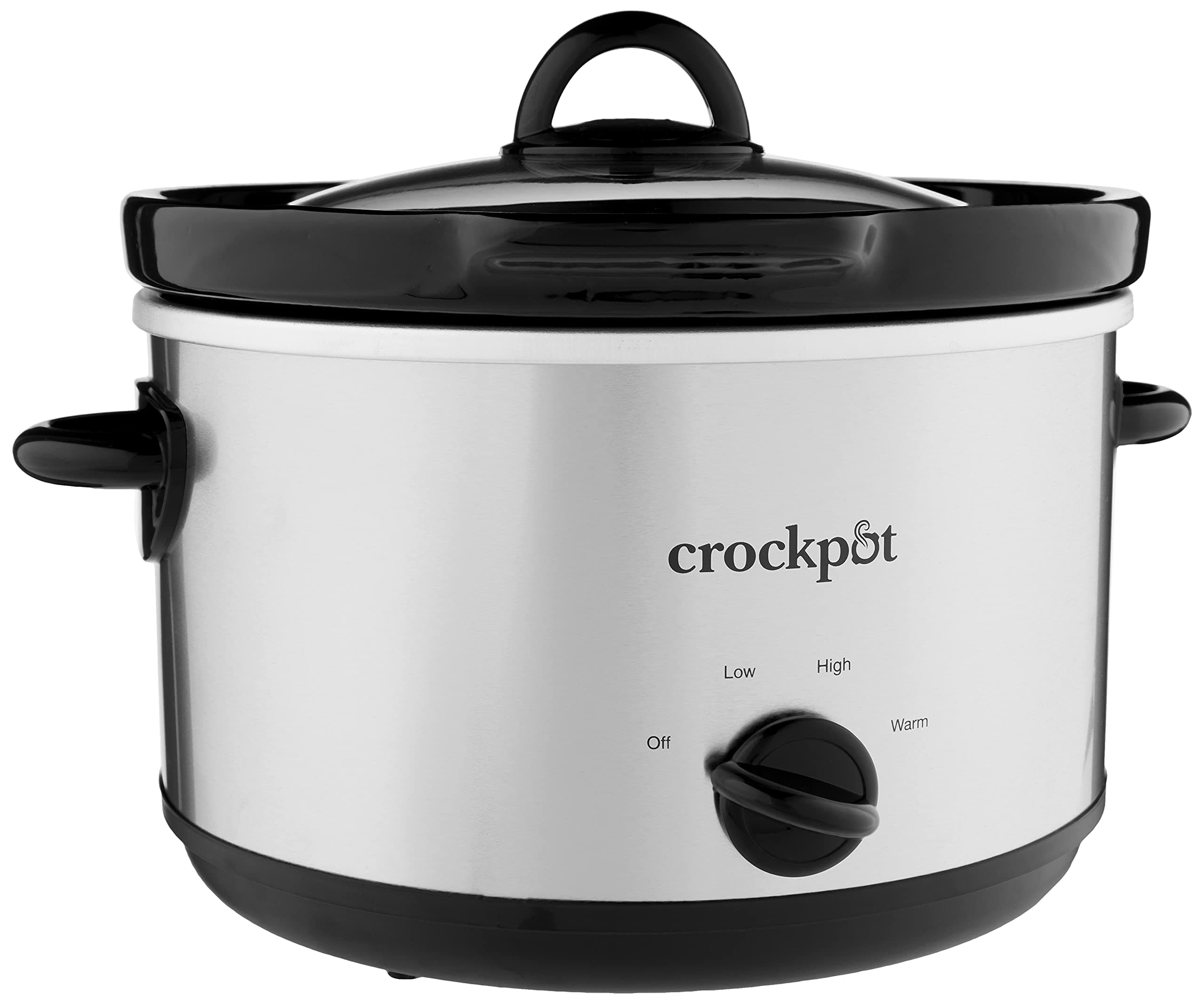 5-Quart Smudgeproof Round Manual Slow Cooker with Dipper Silver