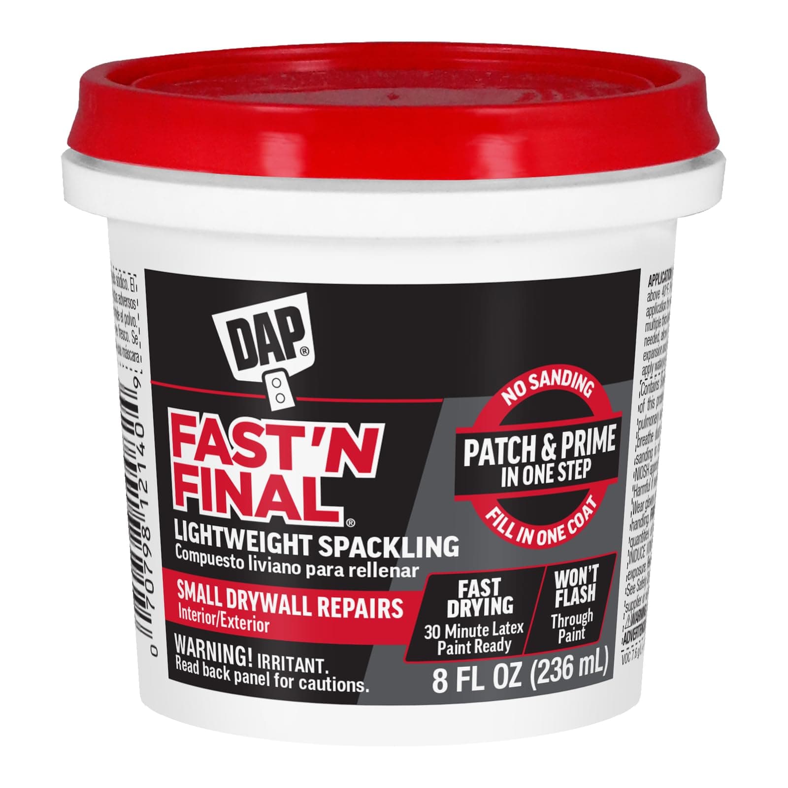 12140 Fast N Final Interior Exterior Spackle, 1/2-Pint