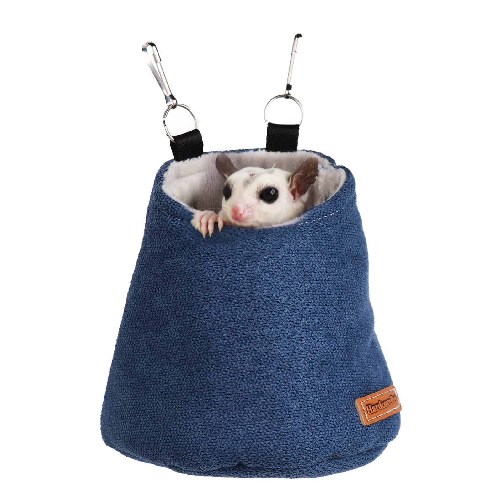 Sugar Glider Bed Pouch for Cage Sleeping Nest Bed, Warm Pouch for Cage Accessories, Sugar Gliders Hammock Pouch Sack Swing Hanging Bed Bedding (Blue)
