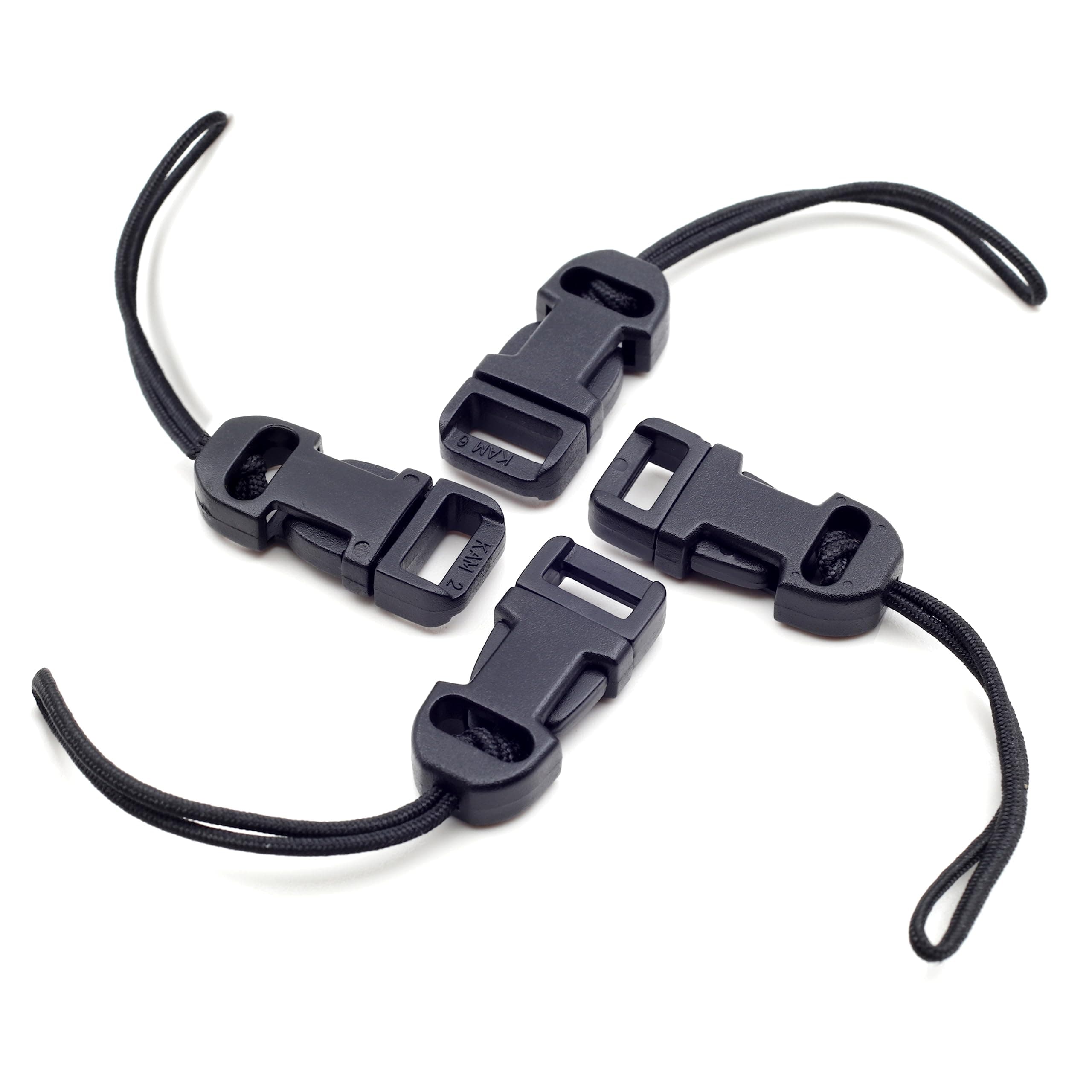 Padwa Lifestyle 4 Pcs Black Quick Release Camera Strap QD Loops Connector Adapter - Camera Quick Release Clip Compatible for All Compact Digital Cameras,Binoculars, Drone Remote Control and USB Stick