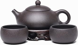 Zisha Small Teapot Set,Chinese Yixing Clay Tea Pot 6.2 Oz with 2 Cups,Beginner Brew Kong Fu Tea Maker