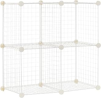 amazon basics Metallic Powder Coated 4 Cube Wire Storage Shelves (White)