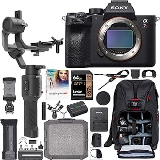 Sonya7R IV Full-Frame Mirrorless Interchangeable Lens Camera Body ILCE-7RM4 61.0MP Filmmaker's Kit with DJI Ronin-SC 3-Axis Handheld Gimbal Stabilizer Bundle + Deco Photo Backpack + 64GB + Software