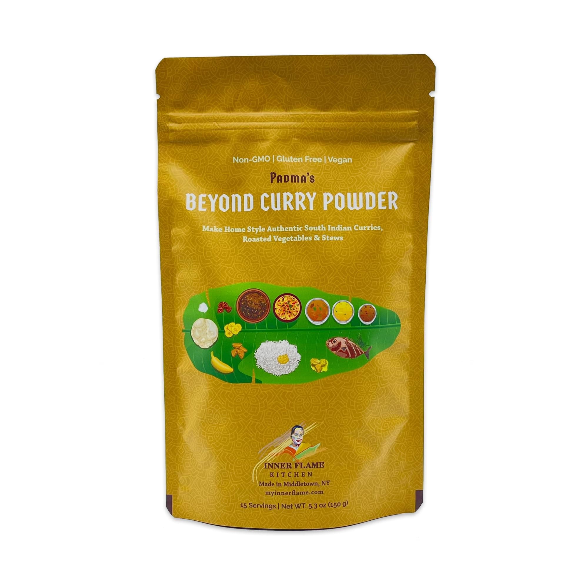 Inner Flame Beyond Curry Powder For Authentic Home Style South Indian Curries (Blend of 12 Spices) 150g | 100% Natural | VEGAN, GLUTEN FREE & NON-GMO. Indian Spice.