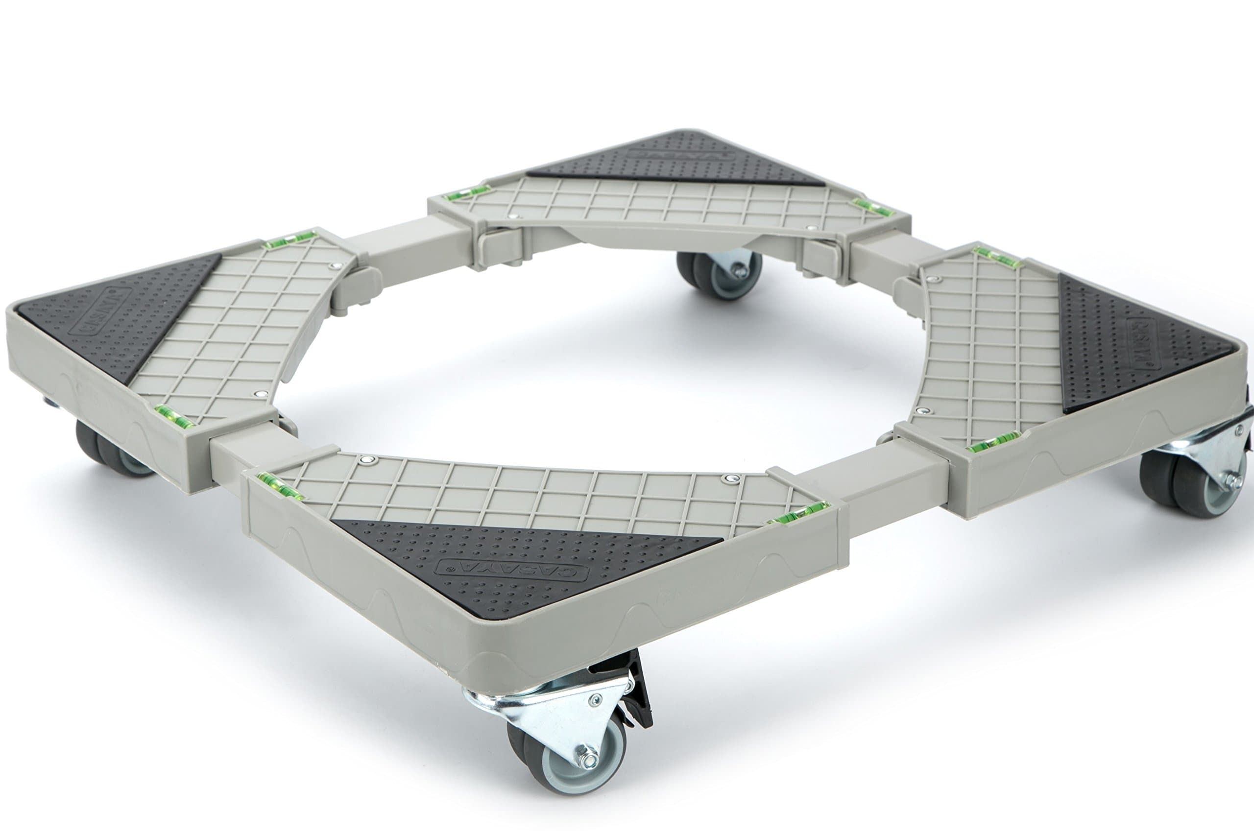 CASAYA Multi-functional Movable Adjustable Base with 8 Locking Rubber Swivel Wheels Mobile Case Roller Dolly for Dryer, Washing Machine and Refrigerator