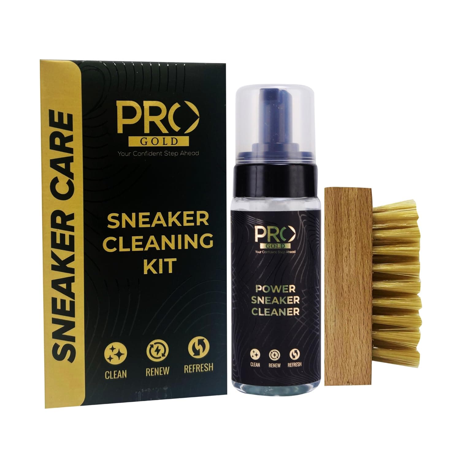 PRO Quick Shoe Cleaning Kit | Shoe Shampoo & Medium Bristle Shoe Brush | Shoe Cleaner Kit, Sneaker Cleaner For Sports Shoe Cleaner Foam Spray