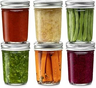 Ash & Roh® - Clear Glass Jar And Container With Air Tight Lid Storage of Spices and Dry Fruit (500 ML WHITE CANNING, 4)